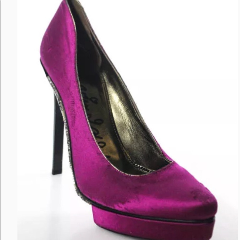 🔥🔥SOLD 🔥🔥LANVIN SATIN platform stoned bottom